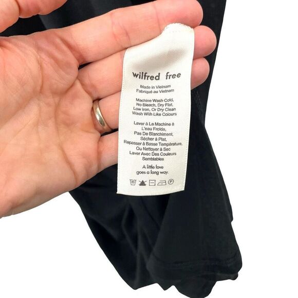 Aritzia Wilfred Free Macpherson asymmetric hem dress Size S black boho lagenlook - Picture 7 of 8